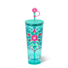 Flora Azul Plastic Tumbler 24oz