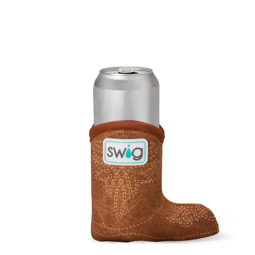 Saddle Stitch Cognac Slim Can Coolie